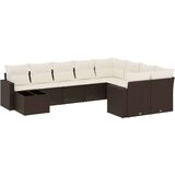 vidaXL 10-dijelni set vrtnih sofa od poliratana s jastucima smeđi | shoptok.hr