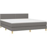  Box spring postelja z vzmetnico temno siva 180x200 cm blago, (20899784) | Shoptok.si