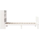 vidaXL Knjižna postelja brez vzmetnice bela 90x190cm trdna borovina | Shoptok.si