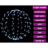  Lopta Hladna bijela 40 x 40 x 42 cm Metal 120 LED lampica Slike