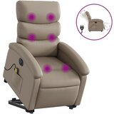 Maison Chic Električni masažni stol - Relax naslanjač s funkcijo vstajanja kapučino um. usnje, (22061544) | Shoptok.si