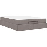 vidaXL Konstrukcija postelje z vzmetnico Taupe 140 x 190 cm blago | Shoptok.si