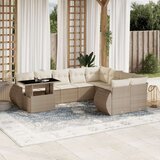  10-dijelni set vrtnih sofa s jastucima bež od poliratana | shoptok.hr