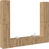  6-dijelni zidni TV ormarić Artisan hrast izrađen od drva | shoptok.hr