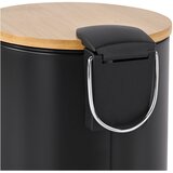 Teesa TEESA TSA0407 kopalni koš za smeti s pedalom 3 L – Soft Close, bambus, mat črna | Shoptok.si