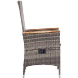 vidaXL Zunanji stoli 2 kosa z blazinami poli ratan sive barve | Shoptok.si