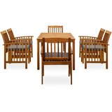  7-dijelni vrtni blagovaonski set od drva bagrema s jastucima | shoptok.hr