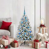 vidaXL Umjetno božićno drvce Zelena i bijela 120 cm PVC i metal | shoptok.hr