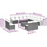 14-dijelni set vrtnih sofa s jastucima poliratan crni | shoptok.hr