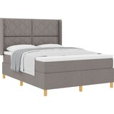 vidaXL Box Spring postelja z vzmetnico v taupe barvi 140x190 cm iz blaga, (22050648) | Shoptok.si