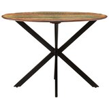 vidaXL Blagovaonski stol Ø 110x78 cm masivno obnovljeno drvo i čelik | shoptok.hr