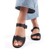 Shelvt Women's black Velcro sandals Cene