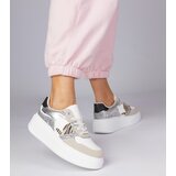 D/CEO marka niezdefiniowana Beige glitter sneakers with animal print Bertula | Shoptok.si