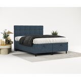 Maison de Rêve Tamno plavi tapecirani bračni krevet s prostorom za odlaganje 160x200 cm Senses – | shoptok.hr
