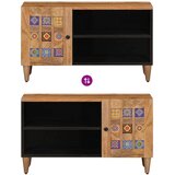 TV ormar s vratima Prirodna 80 x 31 5 x 46 cm Čvrsto drvo manga - Prirodna | shoptok.hr