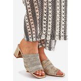 Boto Ladies Slip-ons With Braiding On Heel Golden Ciariloria | ePonuda.com