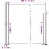  Bočna tenda na uvlačenje bijela 200 x 500 cm | shoptok.hr