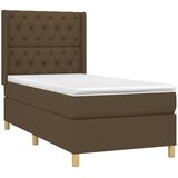  Krevet s oprugama i madracem tamnosmeđi 80x200 cm od tkanine | shoptok.hr