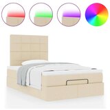 Otomanski okvir kreveta s madraca krem 120x190 cm od tkanine | shoptok.hr