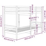  Krevet na kat 90 x 190 cm od masivne borovine | shoptok.hr