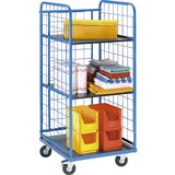 eurokraft pro Nivojski voziček KOMPAKT, 3-stranska mrežna obloga, nakladalna površina 750 x 650 mm | Shoptok.si