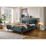 Meise Möbel Plavi/sivi tapecirani bračni krevet s prostorom za pohranu s podnicom 160x200 cm Mattis – | shoptok.hr