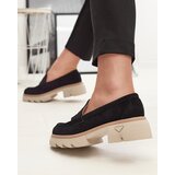 Resti Black women's openwork moccasins on a solid sole Ejina - Footwear | Shoptok.si