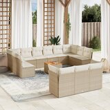 Maison Chic Seti vrtnega pohištva - Vrtna garnitura - Vrtni pohištvo set 14-delna z blazinami bež poli ratan, (21809258) | Shoptok.si