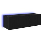 TV zidni ormar s LED svjetlima Crni hrast 100x35x31 cm | shoptok.hr