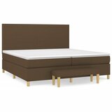 Krevet s oprugama i madracem tamnosmeđi 200x200 cm od tkanine | shoptok.hr