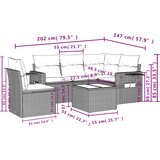  6-dijelni set vrtnih sofa s jastucima crni od poliratana | shoptok.hr