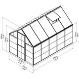 PALRAM staklenik hybrid (3,06 x 1,85 x 2,08 m, polikarbonat, debljina stakla bočne stijenke: 0,75 mm, srebrne boje) cijene