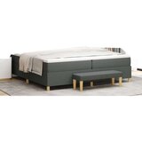 vidaXL Krevet s uzglavljem s madracem i klupom tamnosiva 200x200 cm Tkanina | shoptok.hr