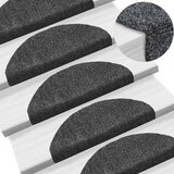 vidaXL Samolepilne preproge za stopnice 15 kosov 65x21x4cm temno sive Cene