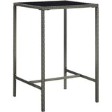 vidaXL Vrtna barska miza siva 70x70x110 cm poli ratan in steklo, (20665460) | Shoptok.si