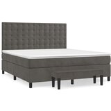  Box spring postelja z vzmetnico temno siva 180x200 cm žamet, (21118397) | Shoptok.si