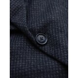 Ombre Men's unbuttoned coat with wool - navy blue | Shoptok.si