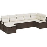  Vrtna sedežna garnitura 7 pcs Rjava in krem 287 x 122 x 85 cm | Shoptok.si