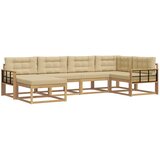 vidaXL Zunanja garnitura za sedenje 5 pcs Bela in bež Poliester, (5000281006) | Shoptok.si