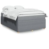 vidaXL Box spring postelja z vzmetnico svetlo siva 140x200 cm blago | Shoptok.si