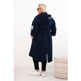 Kesi Włoski Elegant Plus Size women's coat with a collar and large pockets fango | Shoptok.si