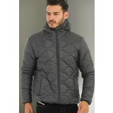 River Club Men's Anthracite Hooded Lined Water and Windproof Coat