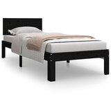 The Living Store Posteljni okvir črn iz trdnega lesa 75x190 cm - Posteljni Okvir, (21531317) | Shoptok.si