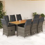  9-dijelni vrtni blagovaonski set sivi od poliratana Siva 190 x 90 x 75 cm | shoptok.hr