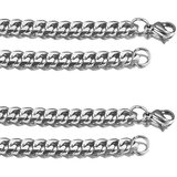 INF Ogrlica iz nerjavečega jekla NK Chain, 6-stransko polirana kubanska verižica, barva jekla L 3 mm, (21685261) | Shoptok.si