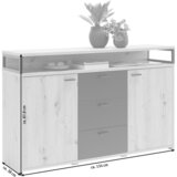 XORA komoda, črna, barve hrasta | Shoptok.si