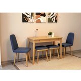 Hanah home vina mini 03 1048 oak dark blue (produžni set trpezarijskih stolova i stolica (6 komada))
