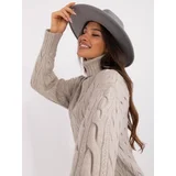 Fashion Hunters Light grey women's turtleneck