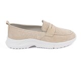 GOODIN Leather beige platform loafers | Shoptok.si