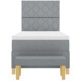 vidaXL Krevet s podnicom s madracem i klupom svijetlosive boje 90x200 cm tkanina | shoptok.hr